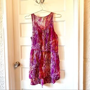 Purple & Pink Tropical Tunic Top/Dress